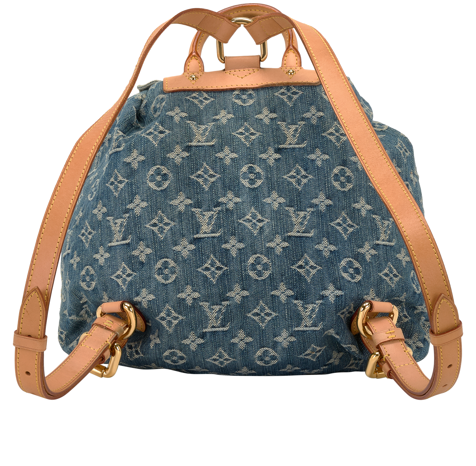 Sac A Dos, &pound;2,200, Handbags, Blue/Tan, Denim, Back view